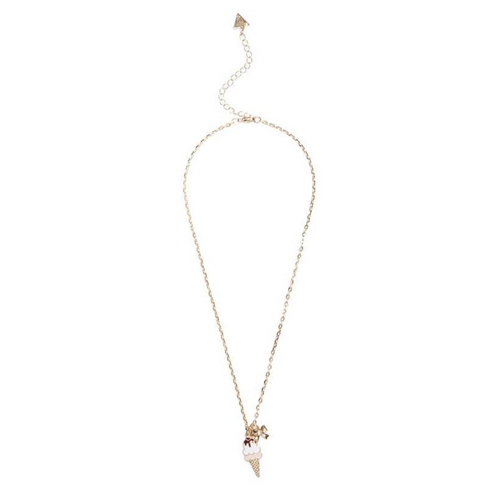 GUESS Girl's Gold-Tone Ice Cream Cone Pendant Pastel Necklace & Adjustable Ring🍦